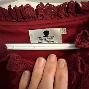 Dainty Jewells Burgundy Lace Dress XL